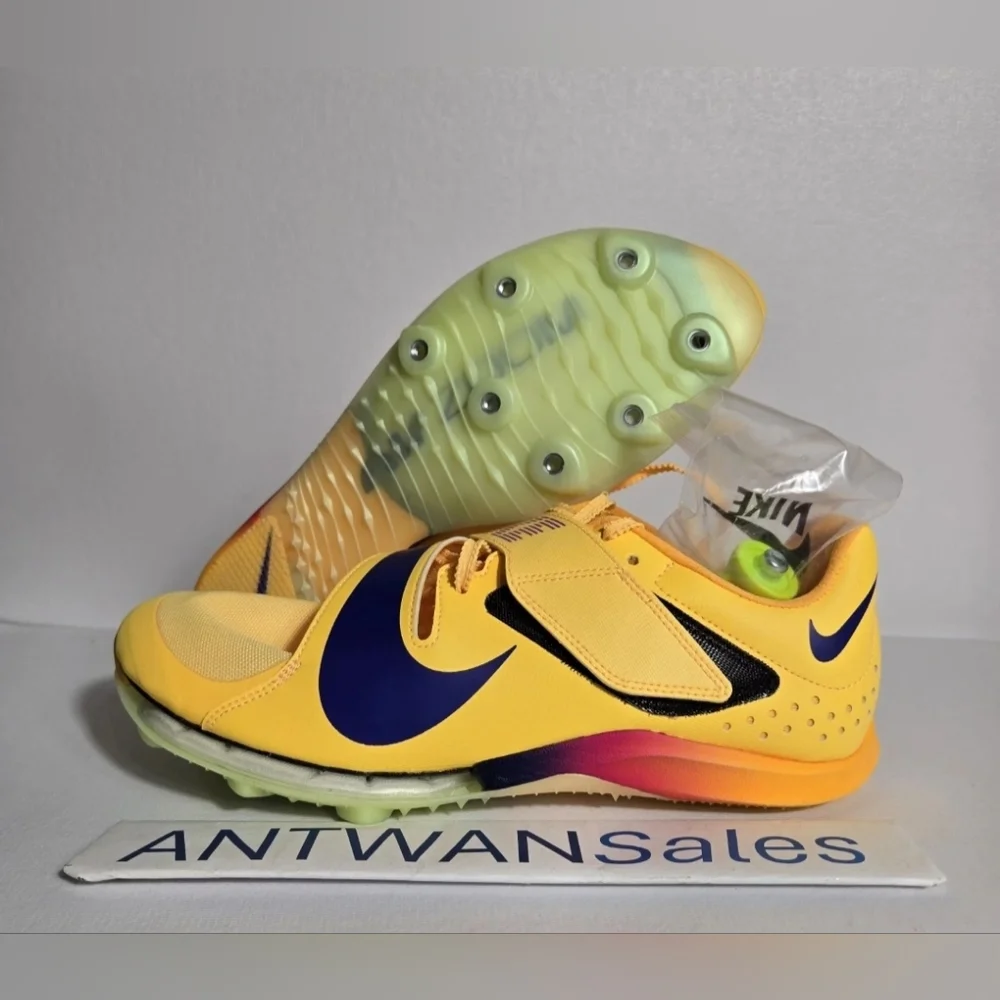 Nike Long Jump Elite Men's Size 9.5 Citron Pulse Indigo Burst Yellow FZ9326-800